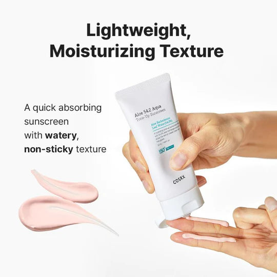 واقي الشمس COSRX Aloe 54.2 Aqua Tone-up SPF 50+ PA++++ 50 مل، قطعة واحدة